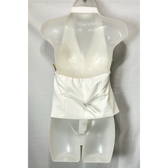 Belle Poque Womens Medium Halter Tuxedo Top Elegant Retro - Picture 7 of 8